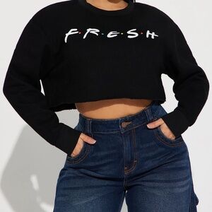 NWOT Fresh Cropped Sweatshirt - Black